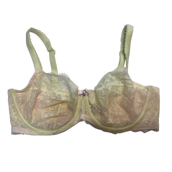 Victoria's Secret Body Victoria Unlined Demi Bra Women 38DDD Lace Yellow - Picture 1 of 6